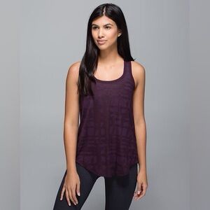 Lululemon Go Om Tank in Ghost Weave Burnout Black Cherry Size 6.